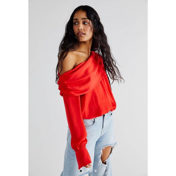 Free People Tops - Free People Jenna Satin Top in Suntan Size XS FRE248